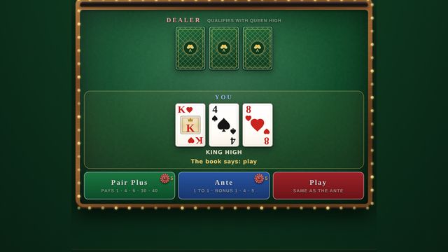 Three Card Poker table